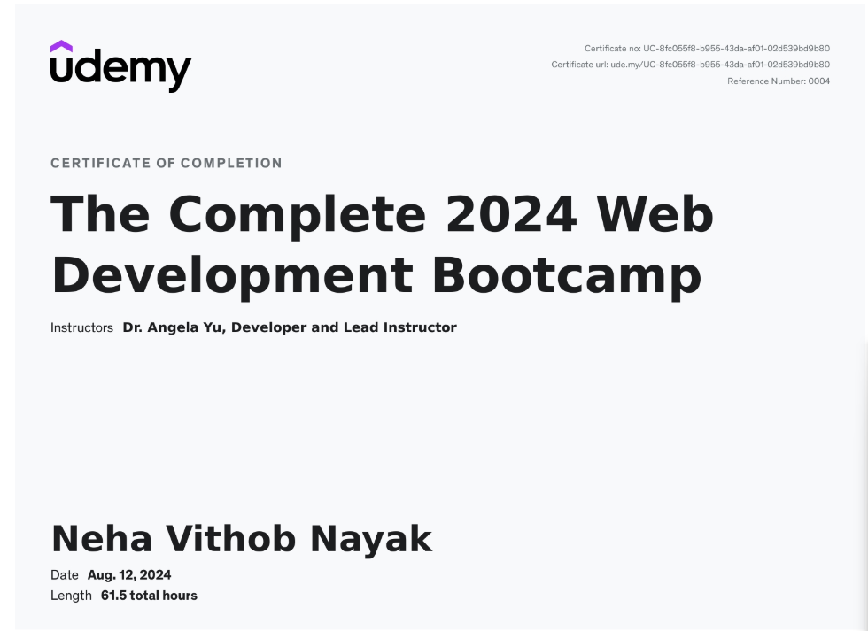 Full Stack Web development
